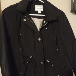 Charter Club Black Trench Coat for Women